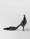 Ferragamo Dana Crocodile Chain Pumps In Black