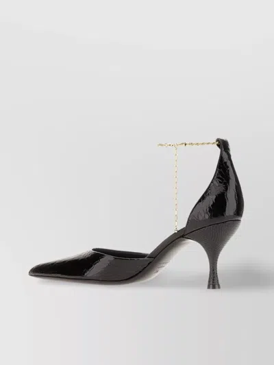 Ferragamo Dana Crocodile Chain Pumps