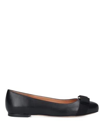 Ferragamo Varina Ballerina In Black