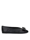 Ferragamo Vanna Vara Bow Ballet Flats In Calf Leather In Black