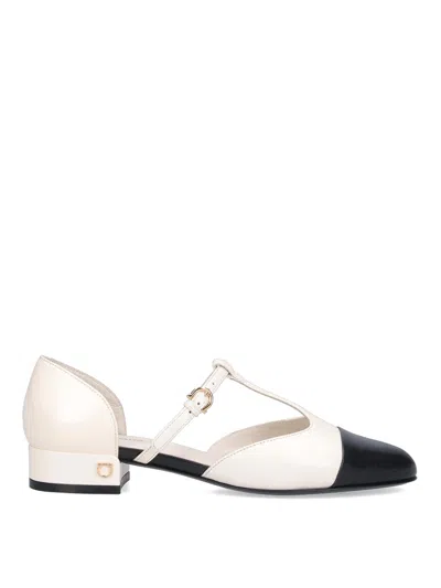 Ferragamo Patent Leather T-strap Ballet Shoe In Multi