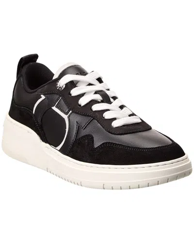 Ferragamo Dania Leather & Suede Sneaker In Black