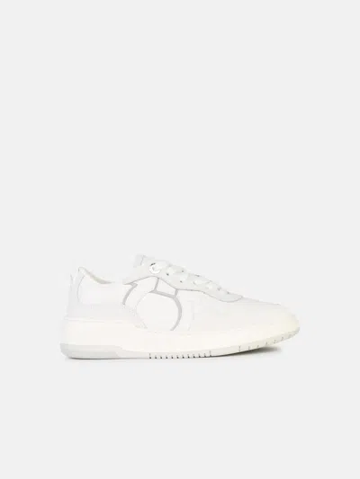 Ferragamo 'dania' White Leather Sneakers