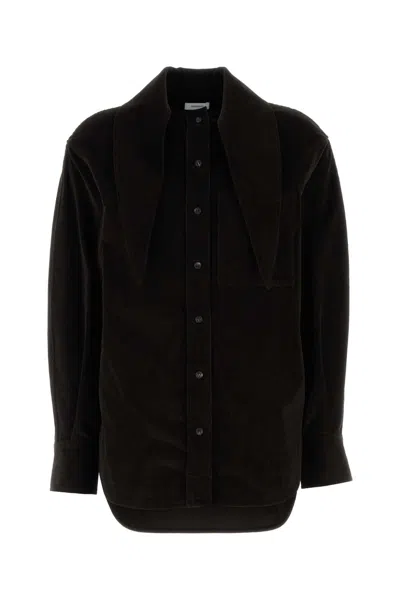 FERRAGAMO DARK BROWN CORDUROY SHIRT