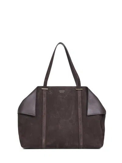 Ferragamo Dark Brown Folded Tote Bag (l)