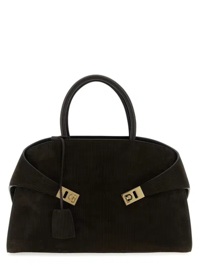 Ferragamo Dark Brown Hug Large Satchel
