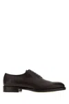 Ferragamo Dark Brown Leather Amber Lace-up Shoes In Brown