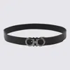 Ferragamo Men Gancini Adjustable And Reversible Belt In Black