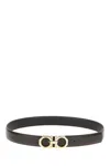 Ferragamo Men's Reversible And Adjustable Gancini Belt In Black