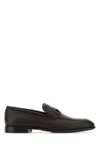 Ferragamo Dark Brown Leather Foster Loafers In Red
