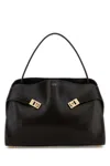 Ferragamo Structured Handbag With Fold-over Design And Gold-tone Hardware