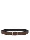 Ferragamo Two-tone Reversible Belt With Tortoiseshell Resin Edge Buckle In Brown