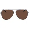 Ferragamo Dark Brown Pilot Unisex Sunglasses Sf131s 067 60 In Brown