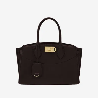 Ferragamo Dark Brown Studio Satchel