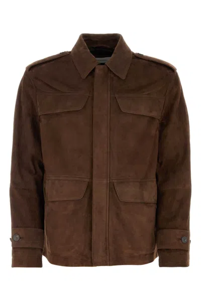 FERRAGAMO DARK BROWN SUEDE JACKET