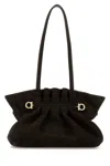 Ferragamo Dark Brown Suede Shoulder Bag