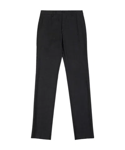 Ferragamo Dark Gray Straight Casual Pants In Black