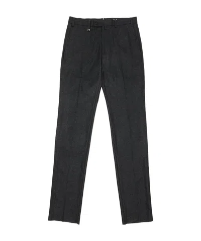 Ferragamo Dark Gray Straight Casual Pants In Black