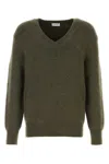 Ferragamo V-neck Jumper In Olive