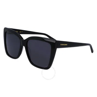 Ferragamo Dark Grey Cat Eye Ladies Sunglasses Sf1102s 001 58 In Black