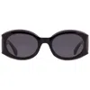 Ferragamo Dark Grey Oval Ladies Sunglasses Sf2008s 001 55 In Black