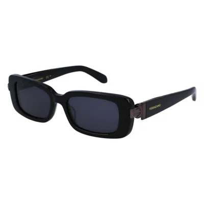 Ferragamo Dark Grey Rectangular Ladies Sunglasses Sf1105s 001 52 In Black