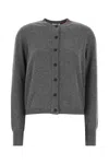 Ferragamo Dark Grey Stretch Cashmere Blend Cardigan In Gray