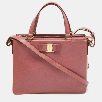 Pre-owned Ferragamo Dark Pink Leather Shoulder Bag