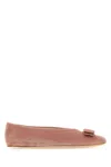 Ferragamo Vara-bow Ballerina Shoes In Blush Pink