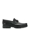 Ferragamo David Gancini Bit Leather Loafers In Black