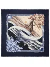 Ferragamo Day & Night-print Shawl In Blue