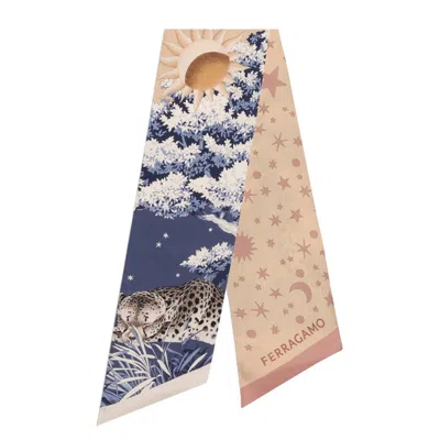 Ferragamo Day & Night Print Silk Bandeau In Pink