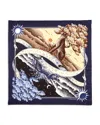 Ferragamo Daynight Silk Twill Square Scarf In Blue/black