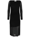 Ferragamo Ruched Long Sleeve Mini Dress