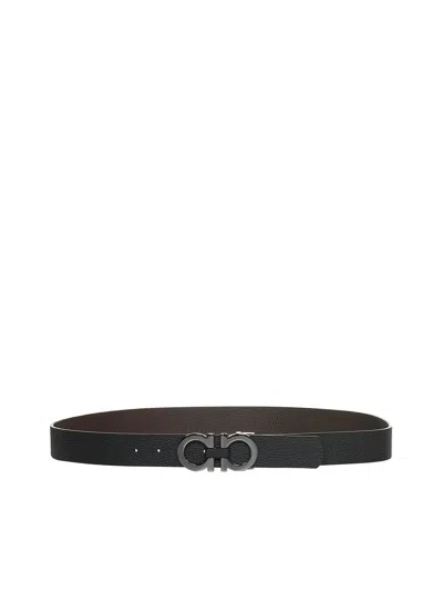 FERRAGAMO REVERSIBLE GANCINI LEATHER BELT
