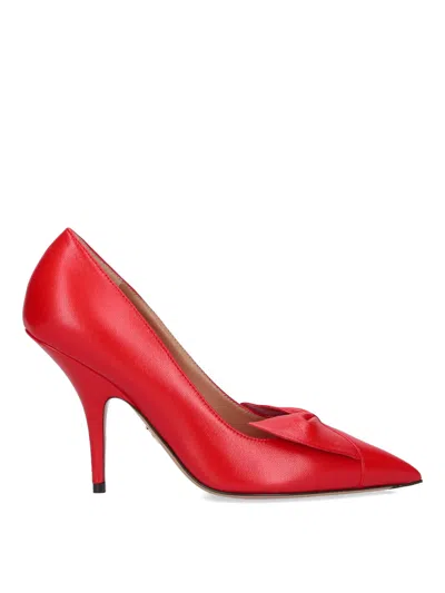 Ferragamo Pointed-toe Pump With Mid-height Stiletto Heel In Red