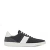 Ferragamo Achille Logo Leather Sneakers In Grey