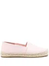 Ferragamo Debossed-logo Leather Espadrilles In Pink