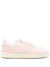 Ferragamo Debossed-logo Suede-leather Trainers In Pink