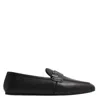 Ferragamo Debros Gancini Ornament Loafers In Black