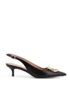 Ferragamo Black Leather Sara 40 Pumps In Black