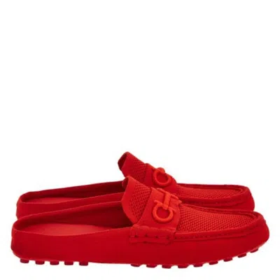 Ferragamo Decker Gancini Woven Drivers In Red