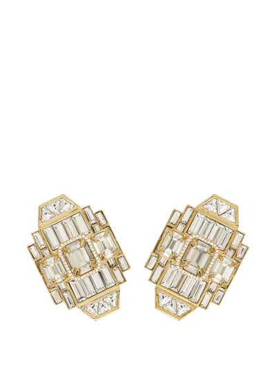 Ferragamo Déco Earrings With Crystals In Gold