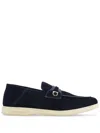 Ferragamo Deconstructed Gancini-detailed Suede Loafers In Black