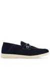 Ferragamo Drame Leather Loafers In Blue