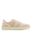Ferragamo Dedalo Technical Fabric Logo Sneakers In Pink