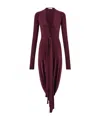 Ferragamo Deep V-neck Dress With Knot Detail In Red