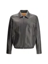 Ferragamo Men Deerskin Blouson In Black