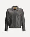Ferragamo Men Deerskin Blouson In Black