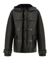 Ferragamo Hooded Toggle-fastening Leather Jacket In Multi